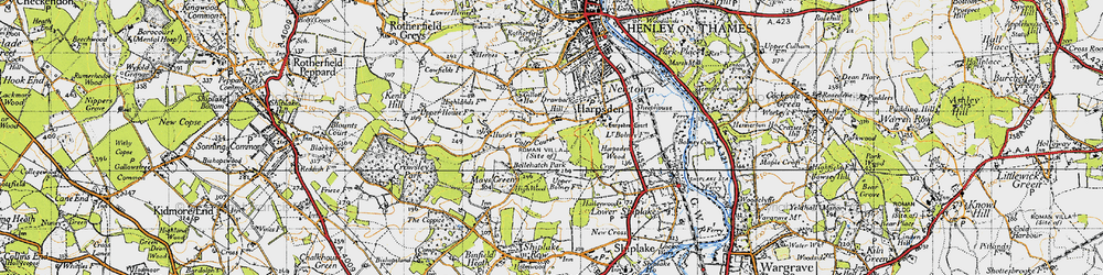 Old map of Harpsden Bottom in 1947