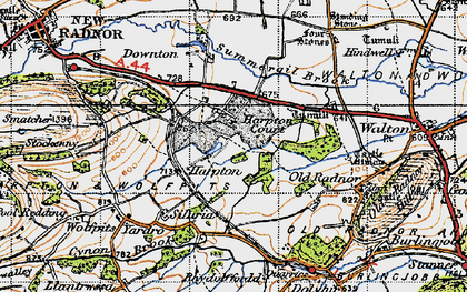 Old map of Harpton in 1947
