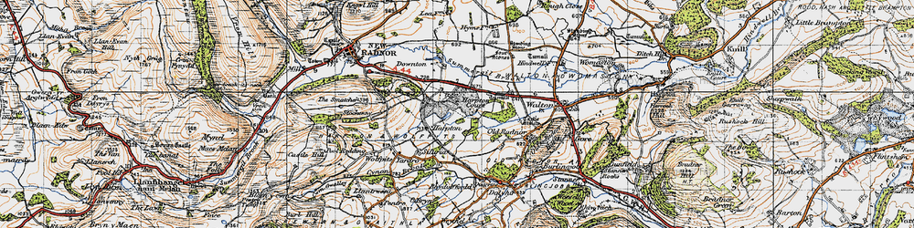 Old map of Harpton in 1947