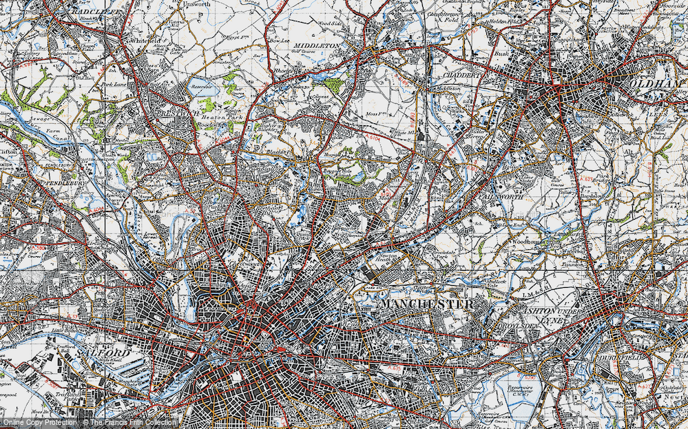 Old Map of Harpurhey, 1947 in 1947