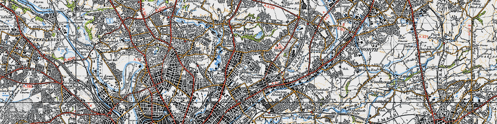 Old map of Harpurhey in 1947