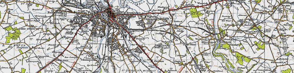 Old map of Harraby in 1947