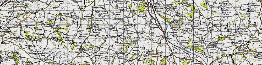 Old map of Harracott in 1946