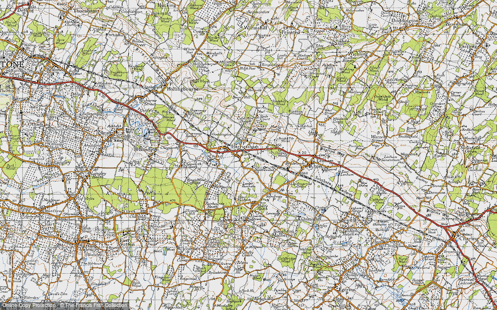 Old Map of Harrietsham, 1940 in 1940