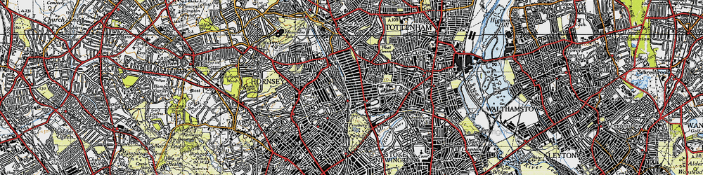 Old map of Harringay in 1946
