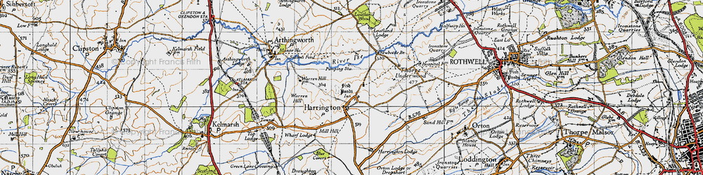 Old map of Harrington in 1946