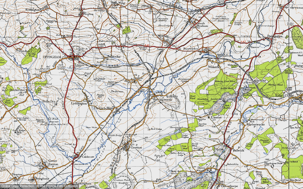 Old Map of Harringworth, 1946 in 1946