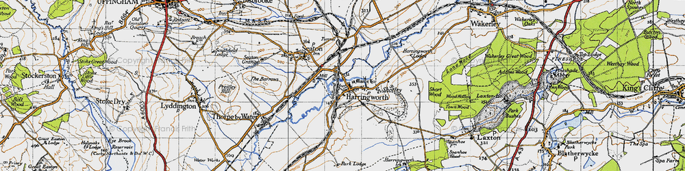 Old map of Harringworth in 1946