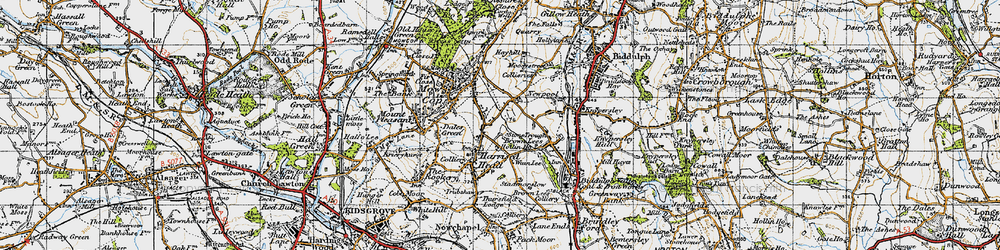 Old map of Harriseahead in 1947