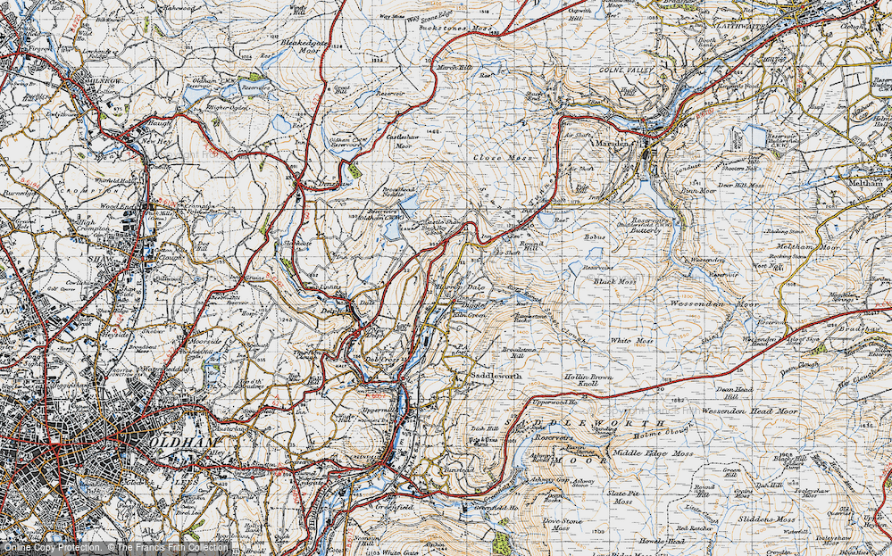 Old Map of Harrop Dale, 1947 in 1947