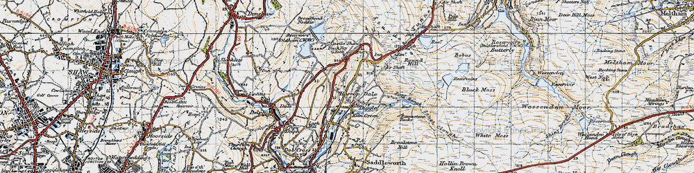 Old map of Harrop Dale in 1947