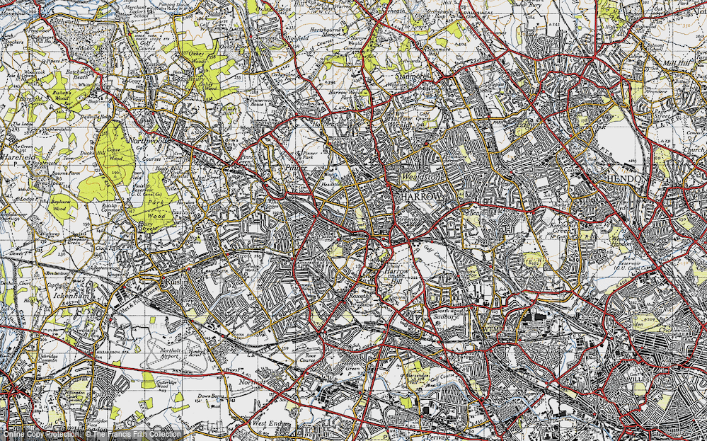 Old Map of Harrow, 1945 in 1945
