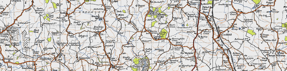 Old map of Harrow Green in 1946