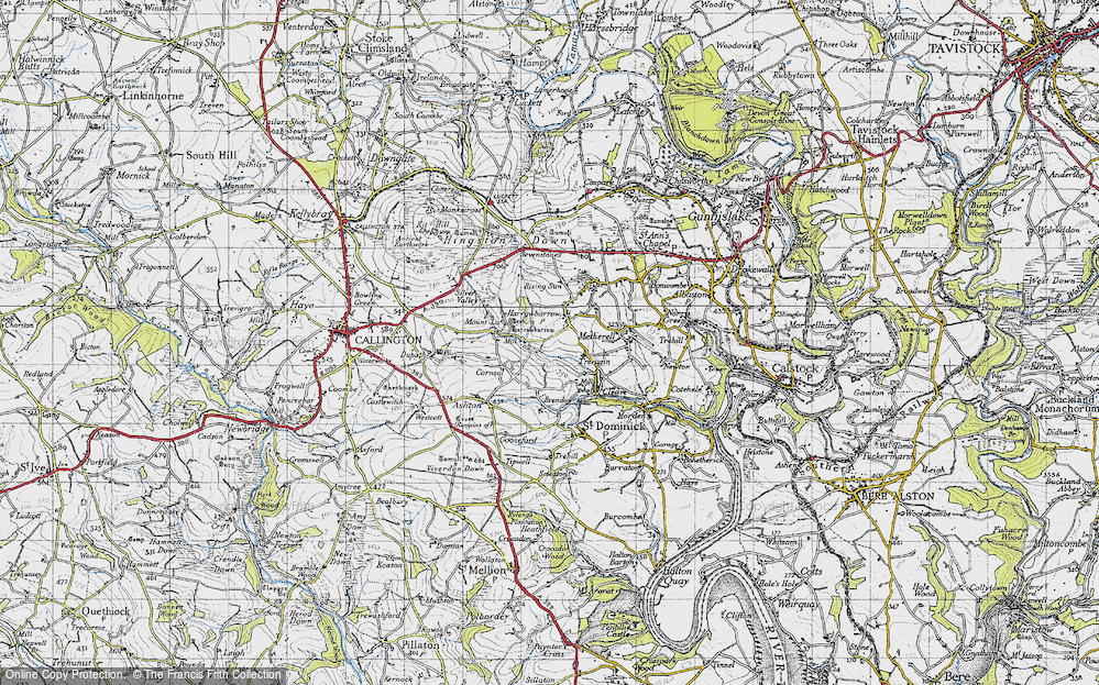Old Map of Historic Map covering Ashton in 1946
