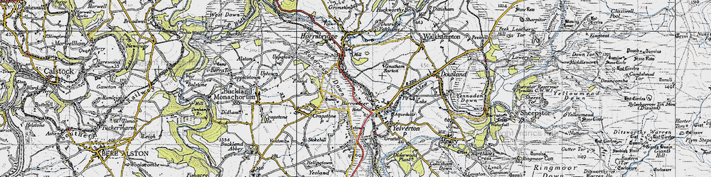 Old map of Harrowbeer in 1946
