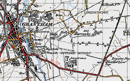 Old map of Harrowby in 1946