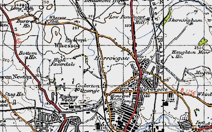 Old map of Harrowgate Village in 1947