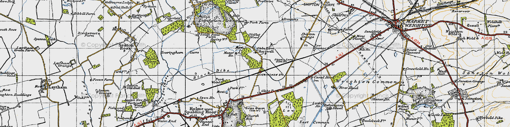 Old map of Harswell in 1947