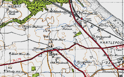 Old map of Hart in 1947