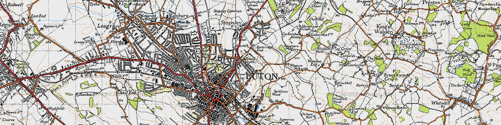 Old map of Hart Hill in 1946