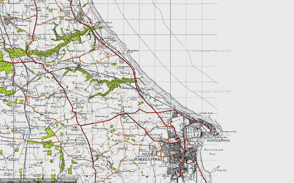 Old Map of Hart Station, 1947 in 1947