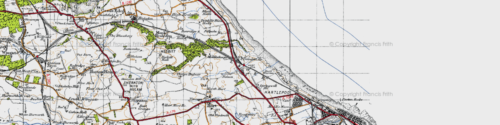 Old map of Hart Station in 1947