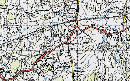 Old map of Hartfield in 1946