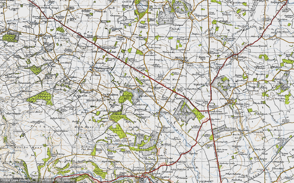 Old Map of Hartforth, 1947 in 1947
