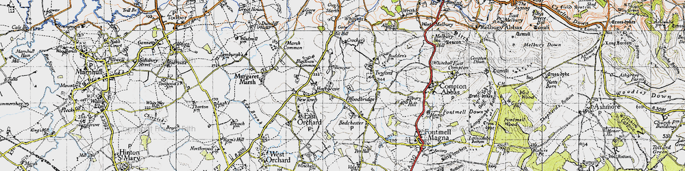 Old map of Hartgrove in 1945