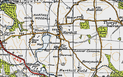 Old map of Woodall in 1947