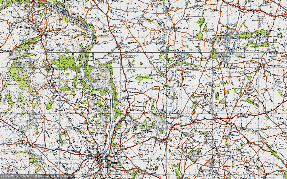 Old Map of Historic Map covering Patmarsh in 1946
