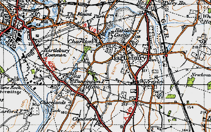 Old map of Hartlebury in 1947