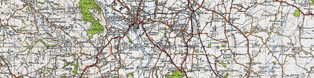 Old map of Hartlebury Common in 1947