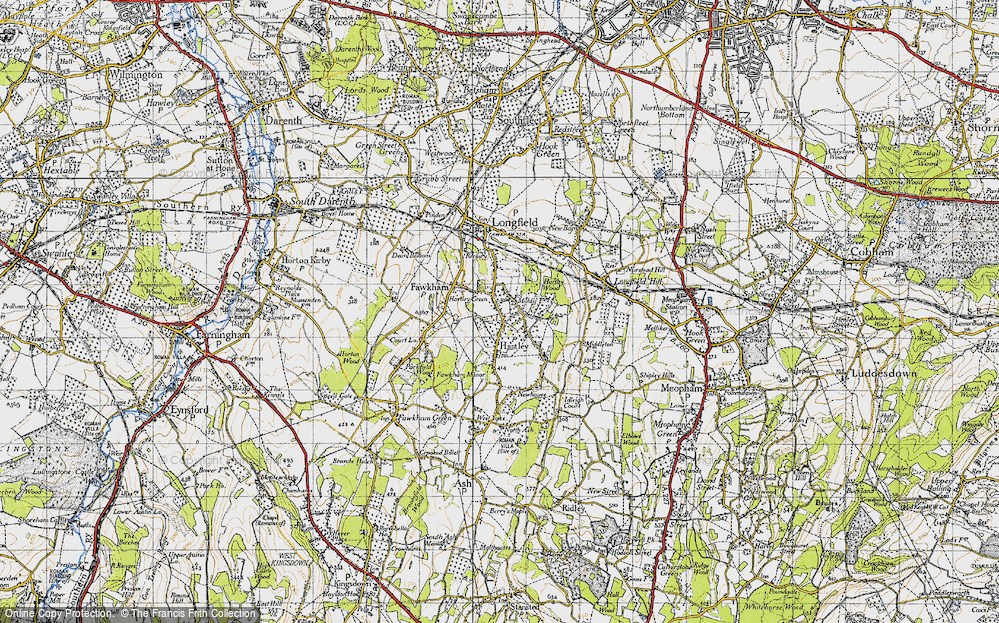 Old Map of Hartley, 1946 in 1946
