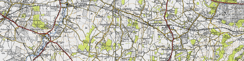 Old map of Hartley in 1946