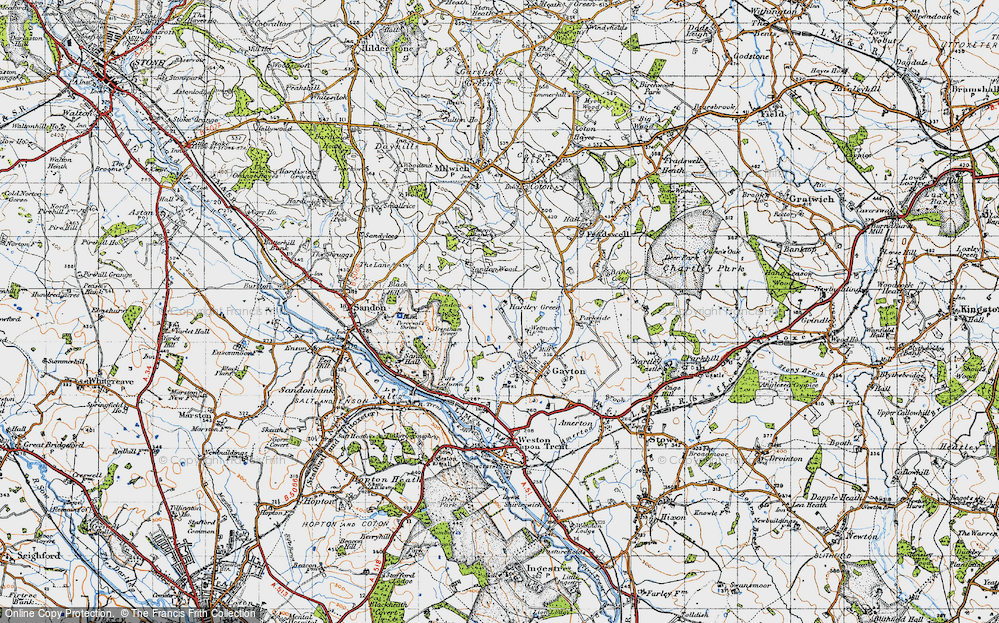 Old Map of Hartley Green, 1946 in 1946