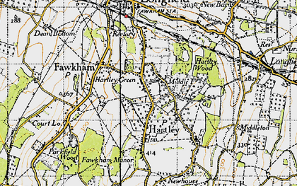Old map of Hartley Green in 1946
