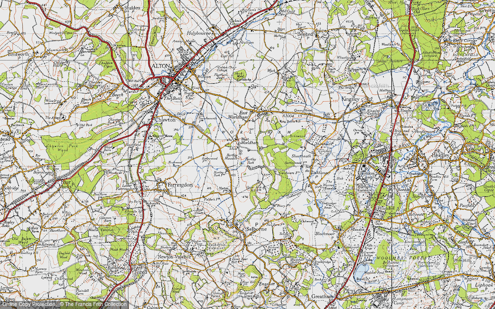 Old Map of Hartley Mauditt, 1940 in 1940