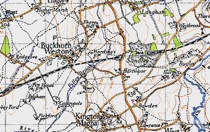 Old map of Hartmoor in 1945
