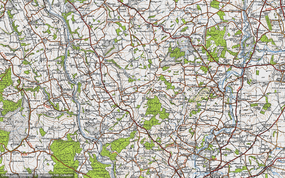 Old Map of Historic Map covering Arley Wood in 1947