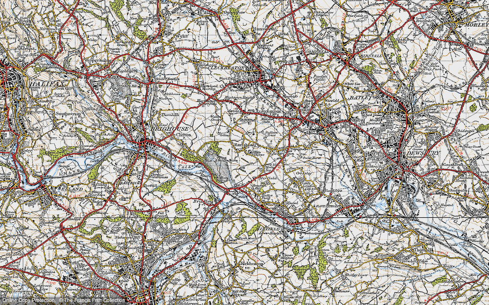 Old Map of Hartshead, 1947 in 1947