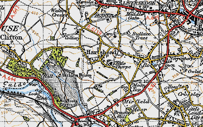 Old map of Hartshead in 1947