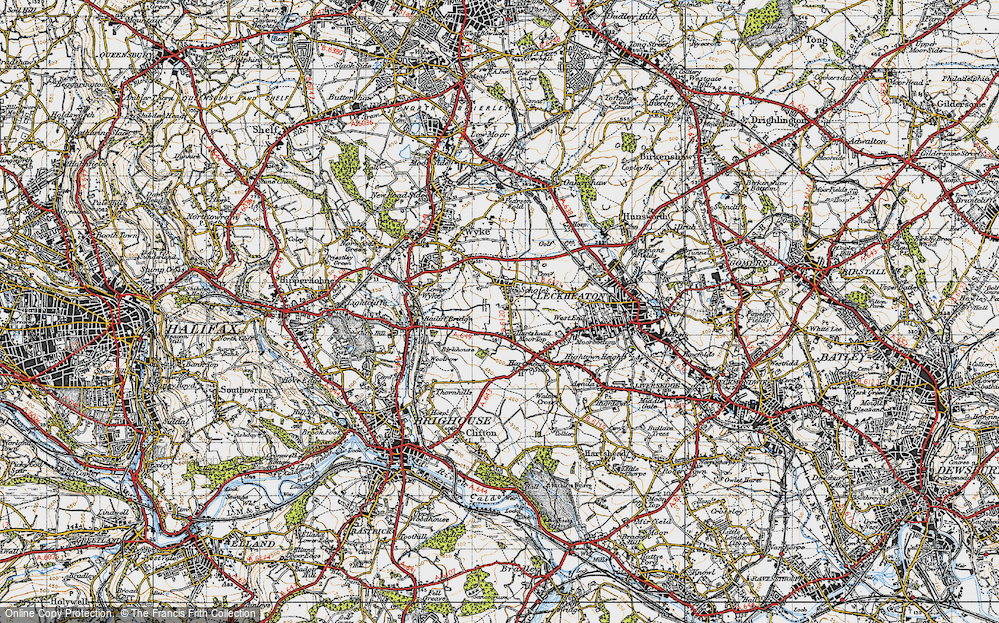 Old Map of Hartshead Moor Top, 1947 in 1947