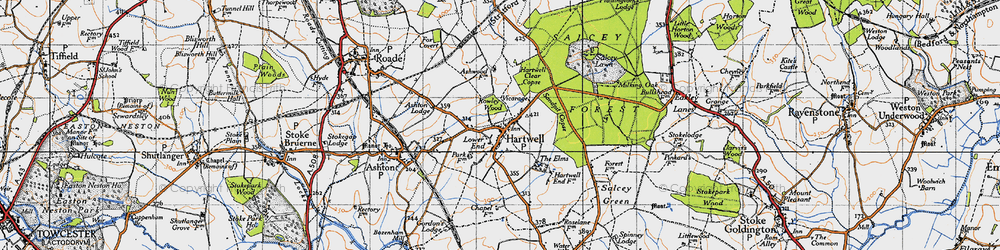 Old map of Hartwell in 1946