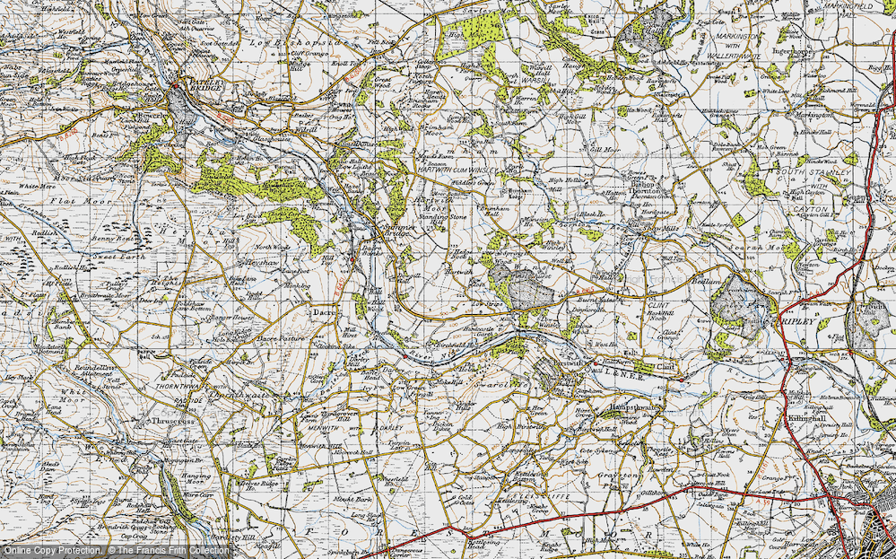 Old Map of Hartwith, 1947 in 1947