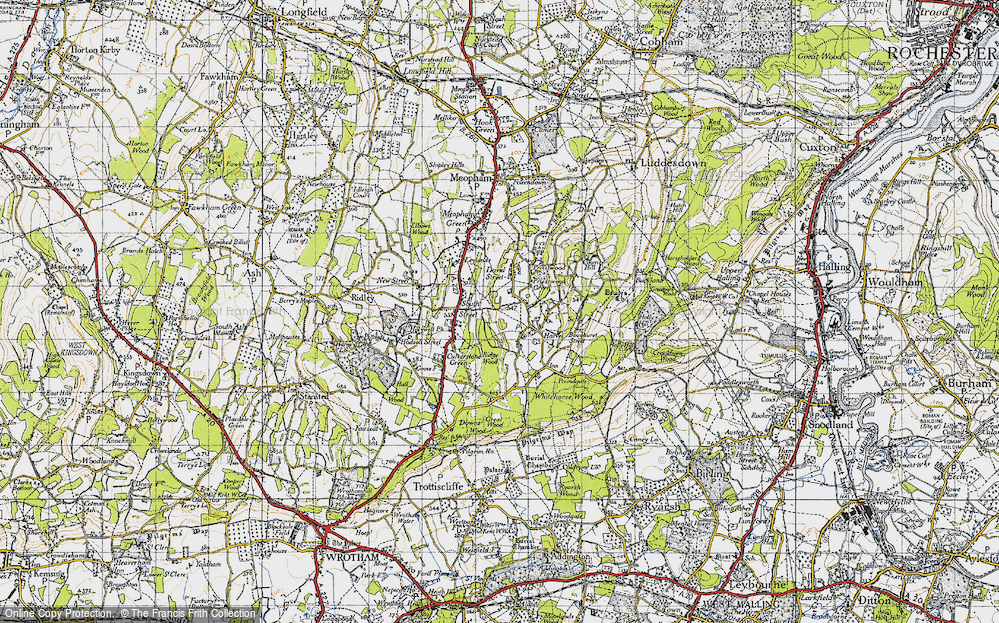 Old Map of Harvel, 1946 in 1946