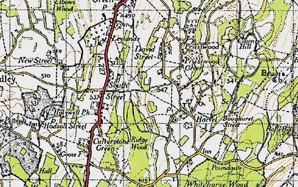 Old map of Harvel in 1946