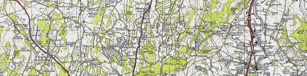 Old map of Harvel in 1946