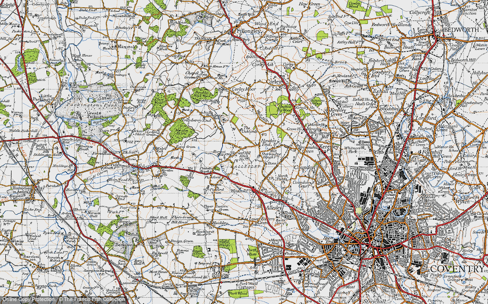 Old Map of Harvest Hill, 1947 in 1947