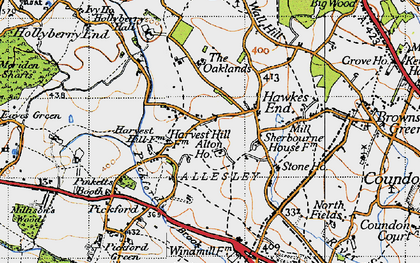 Old map of Harvest Hill in 1947
